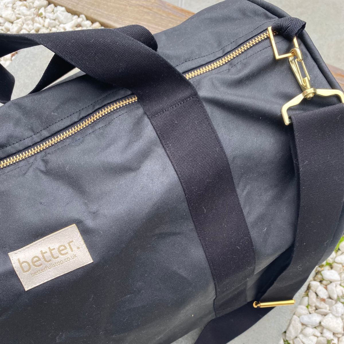 large waxed duffle the bag black