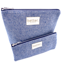 Load image into Gallery viewer, crayon navy make-up / pencil case