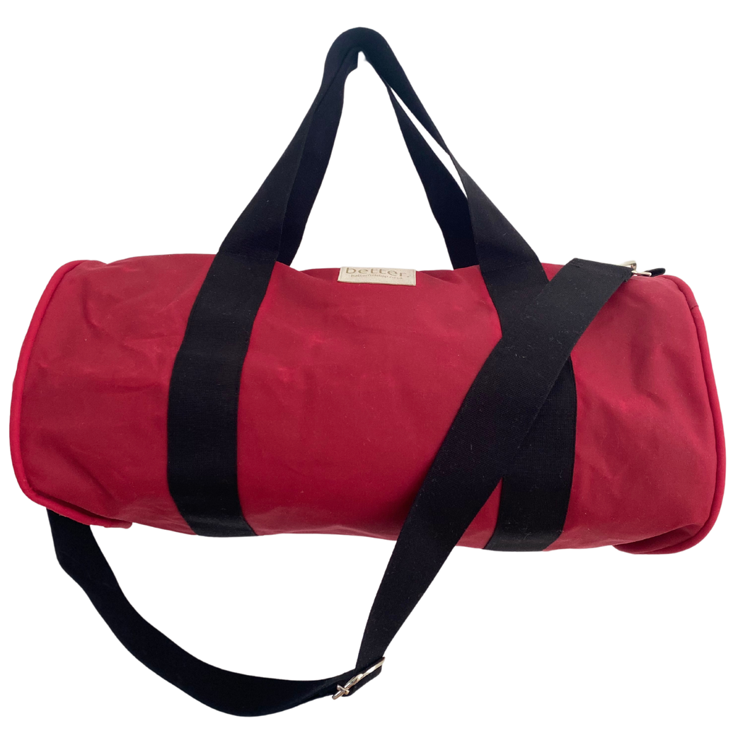 waxed duffle the bag red